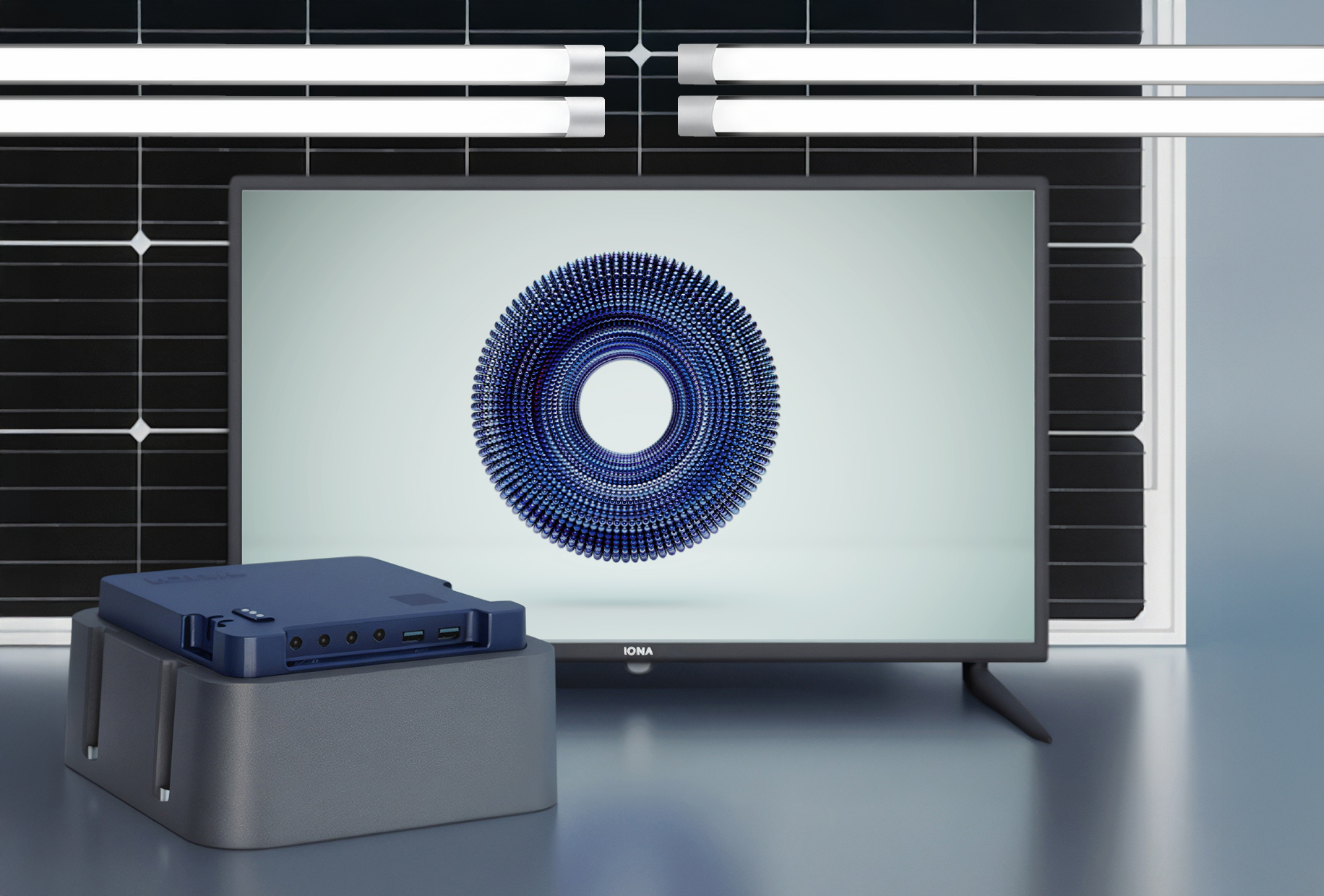 The premium IONA NEXUS Home TV, a VeraSol compliant SHS powered by E-CUBE technology for home entertainment.`